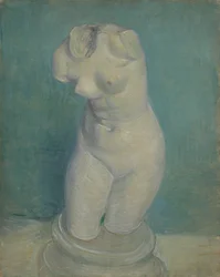 Molde de yeso del torso de una mujer